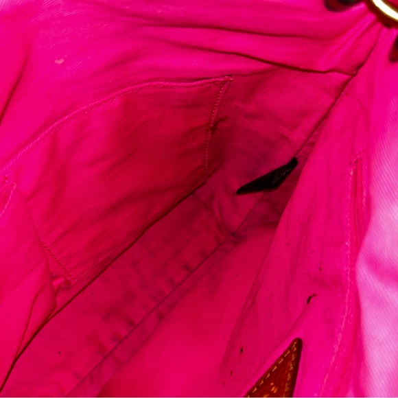 Fossil Crossbody Purse Bag w/ Chevron Pattern Teal, Pink and Grey - Picture 11 of 14